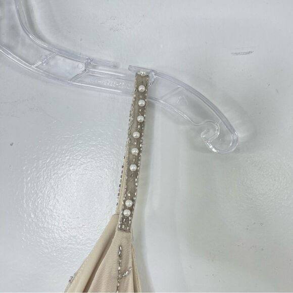 Mac Duggal 9141 Floral Embroidered Sleeveless Beige Multicolor Gown, Size 10 - Picture 10 of 14